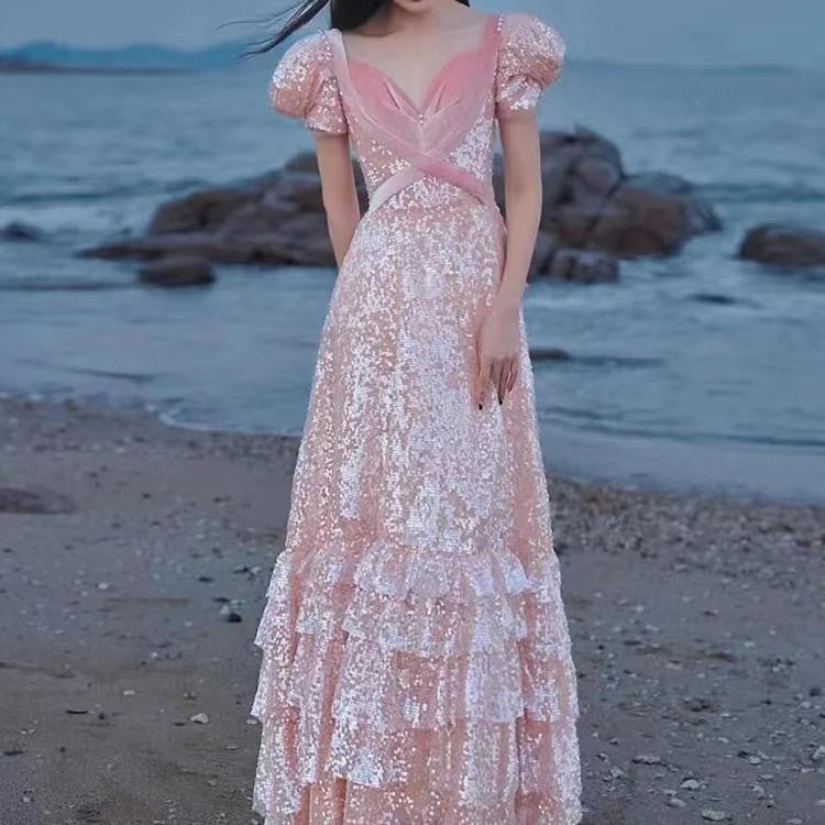 Pink Evening Dress For High End Luxury Women - Image 9