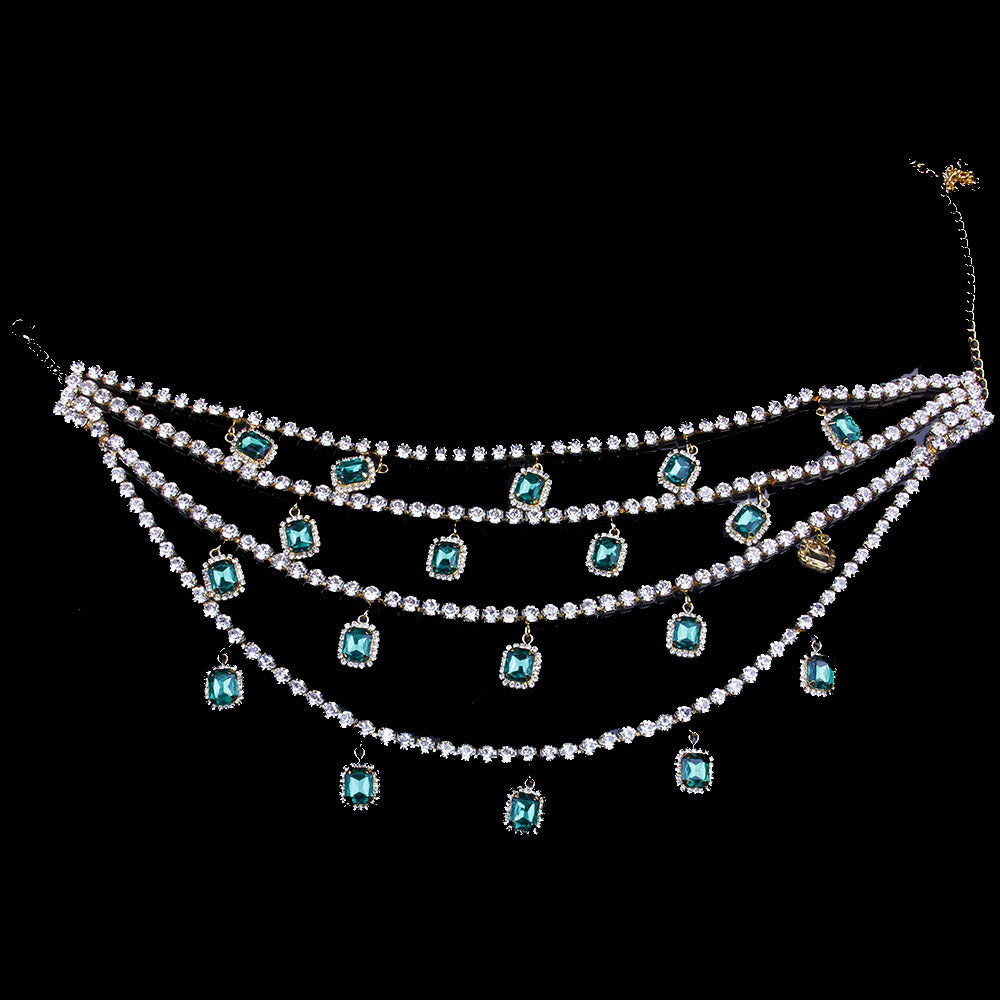 Retro Exaggerated Hip Hop Multilayer Rhinestone Pendant Necklace - Image 2