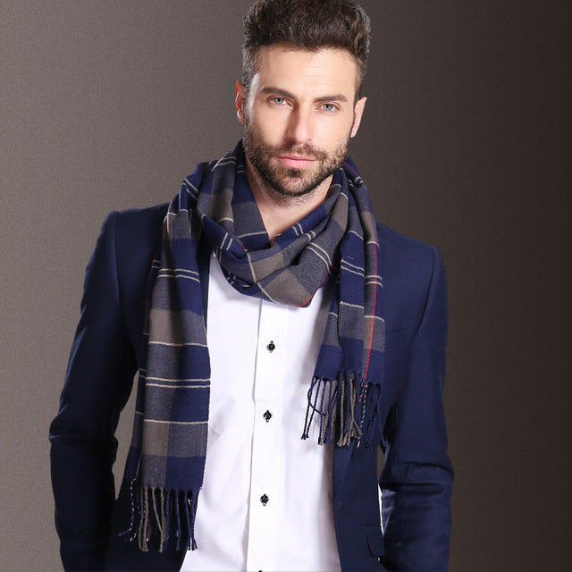 New Europe Fashion Shawl Scarves Men Winter Warm Tartan - Image 22