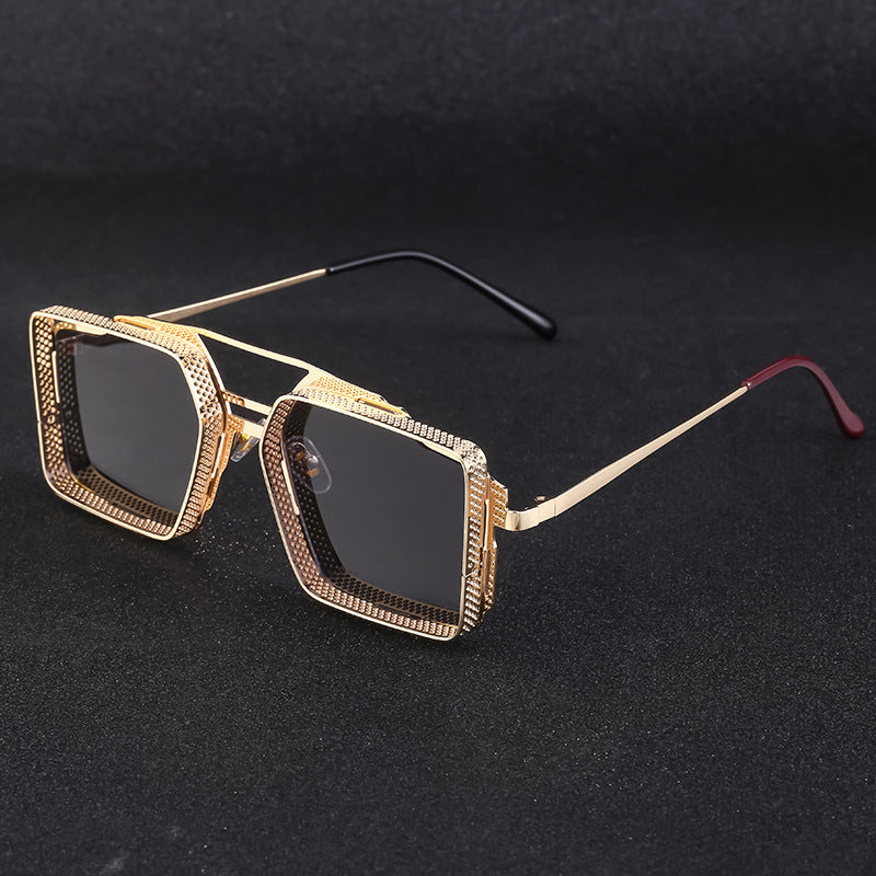 Vintage Steampunk Sunglasses Metal Hollow-out For Men - Image 2