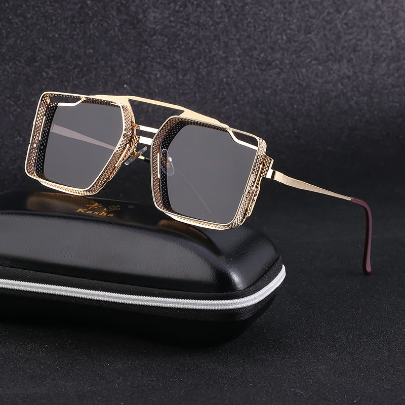 Vintage Steampunk Sunglasses Metal Hollow-out For Men - Image 4