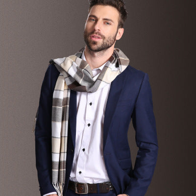 New Europe Fashion Shawl Scarves Men Winter Warm Tartan - Image 12