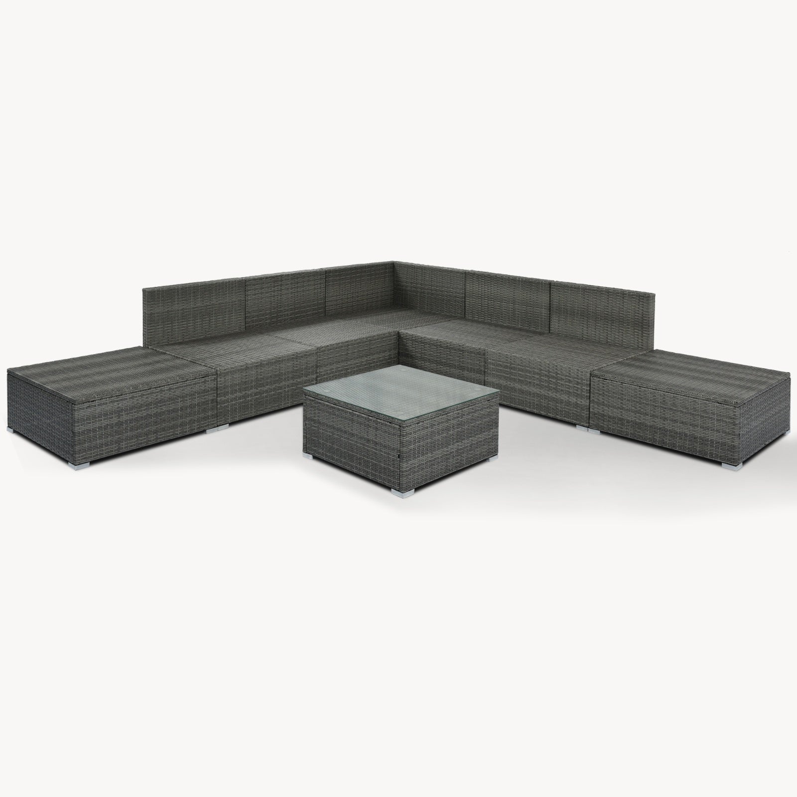 8-Pc Outdoor Patio Furniture Set, Garden Wicker Sofa, Single Sofa Combinable - Image 4