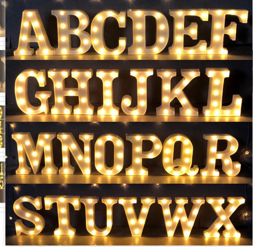 Luminous LED Letter Number Night Light English Alphabet Number Battery Lamp Romantic Wedding Christmas Party Decoration - Image 47