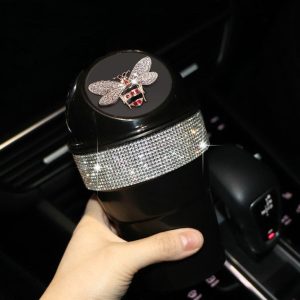 Car Trash Can Creative Swan Diamond Car Multi-function Storage Bucket Car Door Slot Water Cup Storage Bucket
