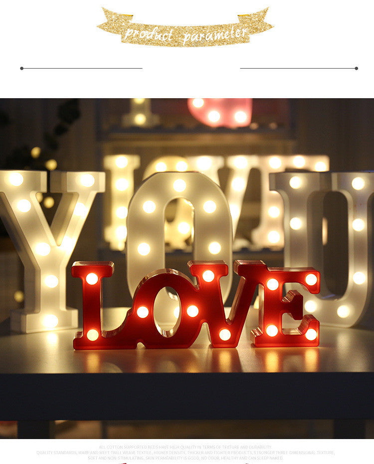 Luminous LED Letter Number Night Light English Alphabet Number Battery Lamp Romantic Wedding Christmas Party Decoration - Image 5