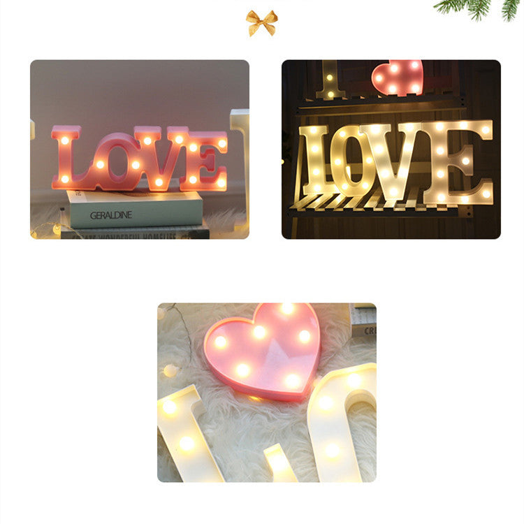 Luminous LED Letter Number Night Light English Alphabet Number Battery Lamp Romantic Wedding Christmas Party Decoration - Image 2