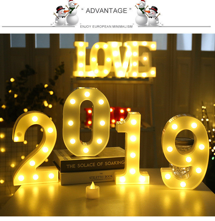 Luminous LED Letter Number Night Light English Alphabet Number Battery Lamp Romantic Wedding Christmas Party Decoration - Image 74