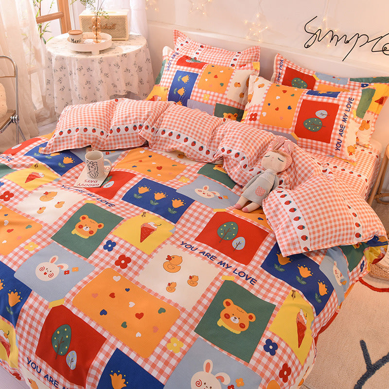 Gift Aloe Cotton Sheet Duvet Cover Sheet Four Piece Set - Image 2