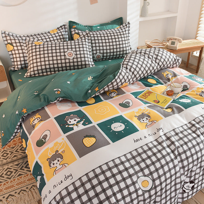 Gift Aloe Cotton Sheet Duvet Cover Sheet Four Piece Set - Image 5