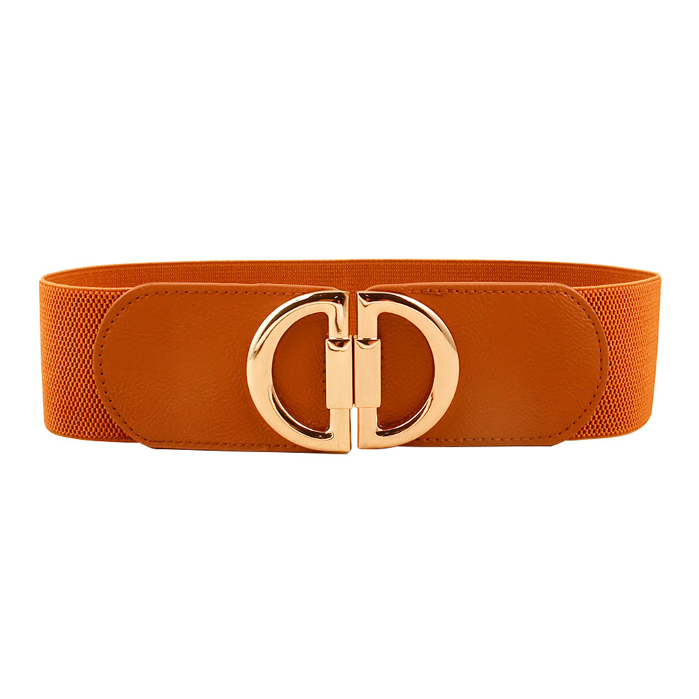 Elastic A Pair Of Buckles Wide Belt Women - Image 5