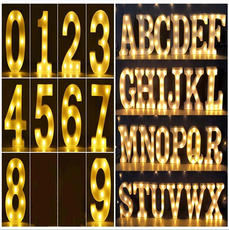 Luminous LED Letter Number Night Light English Alphabet Number Battery Lamp Romantic Wedding Christmas Party Decoration - Image 77