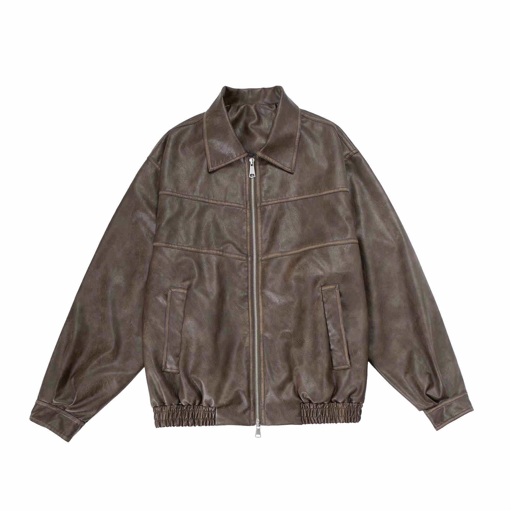 Japanese Retro Motorcycle Leather Jacket Loose High Street - Image 5
