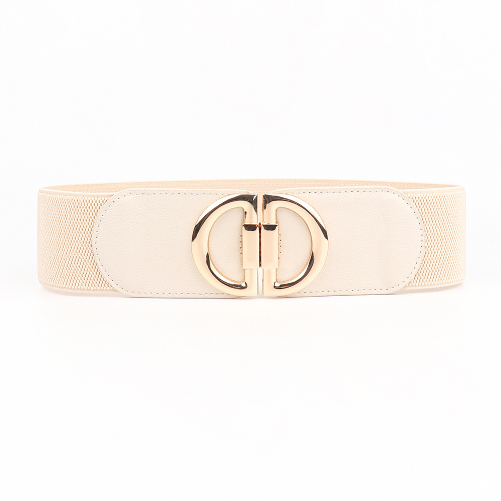 Elastic A Pair Of Buckles Wide Belt Women - Image 3