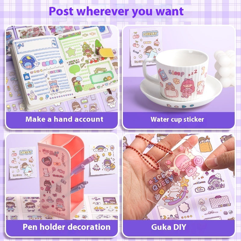 200 PET Tent Stickers With Seamless Waterproof Cartoon Design - Image 2