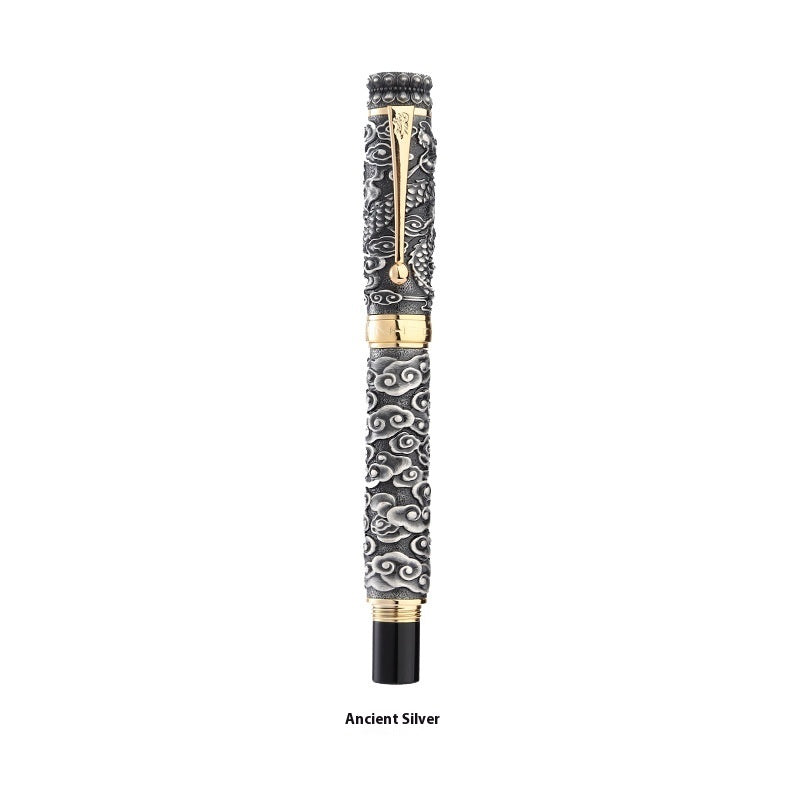 Retro Chinese Style Relief 18K Gold Plated Tip Gift Pen Two Colors - Image 5
