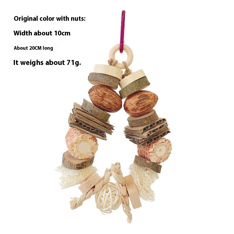 Colorful Wooden Hanging String Rabbit Hamster Molar Vine Bal Parrot Toys - Image 6