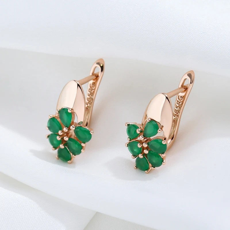 Vintage Petal Inlaid Zircon Two-tone Ring Accessories