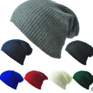 Men's And Women's Warm Solid Color Striped Caps