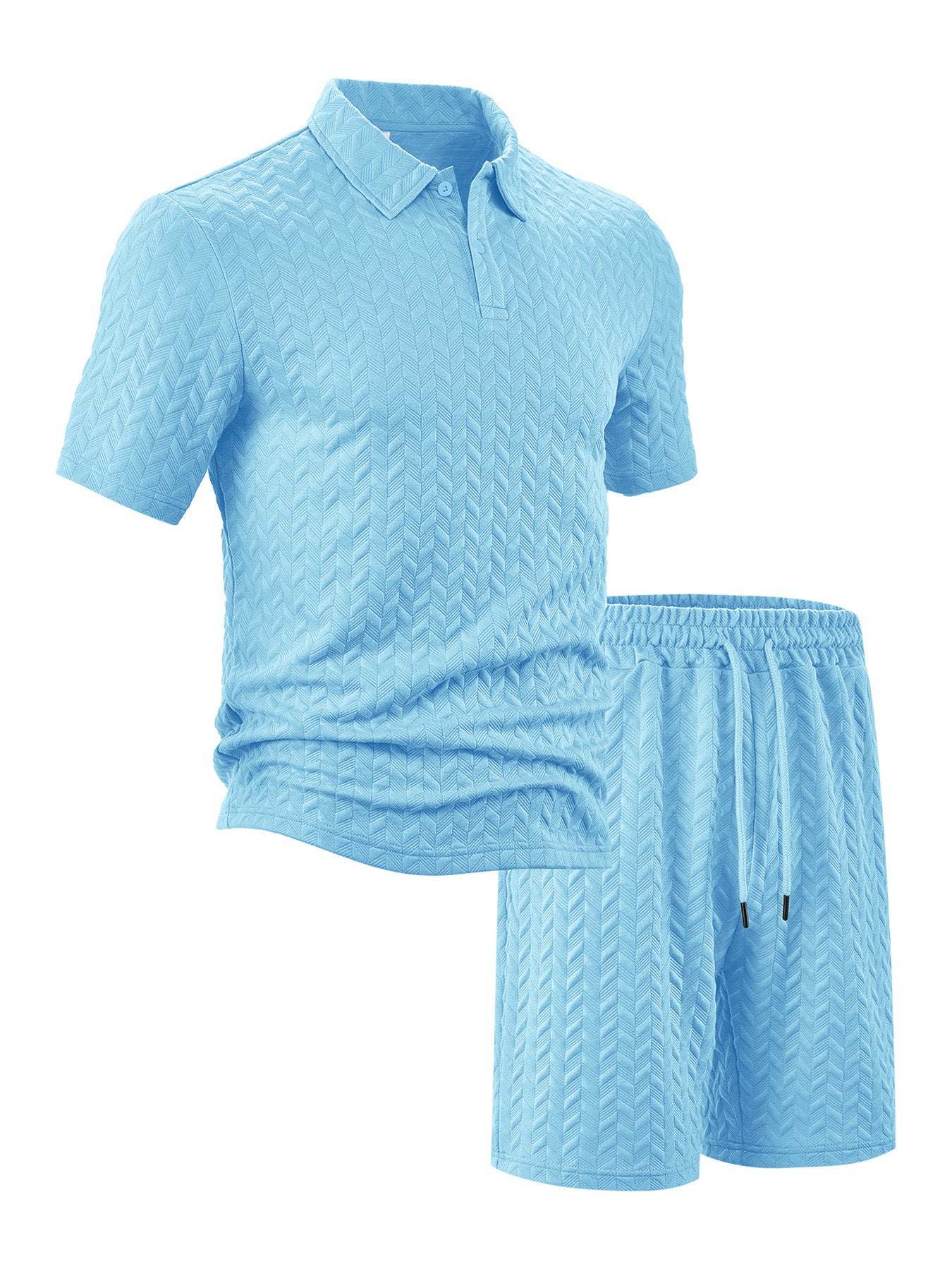 Summer Lapels Casual Short Sleeve Men's Shirt Suit - Image 8