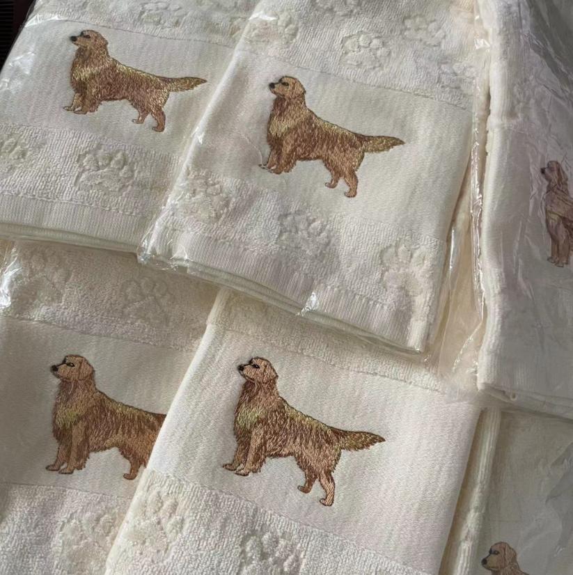 Dog Embroidery Water Absorbing Wash Towel - Image 2