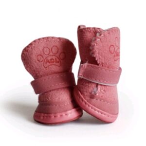 Dog Shoes Pet Shoes Lambskin Snow Shoes Cotton Shoes Khaki