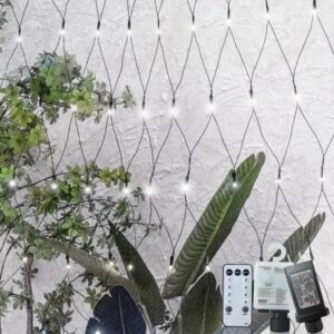 9.8 6.5FT Christmas Mesh Net Light,360 LED Net Light With 8 Modes Remote,Connectable Net String Christmas Lights For Garden